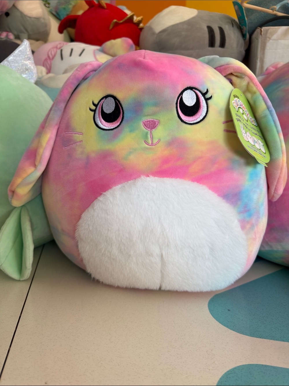 Squishmallows Candy the tie dye Easter Bunny - 12” - Anime Eyes